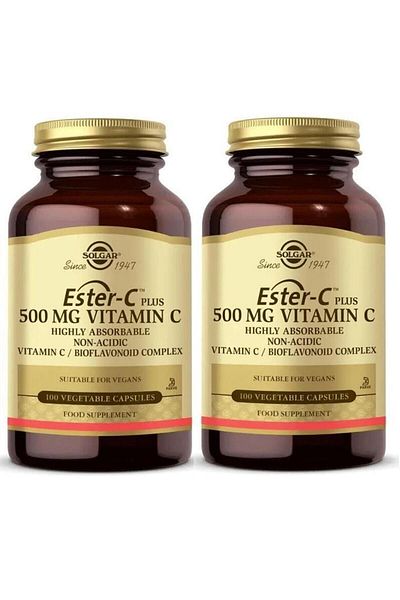 Solgar Ester-C Plus 500 Mg 100 Capsules 2 Pieces