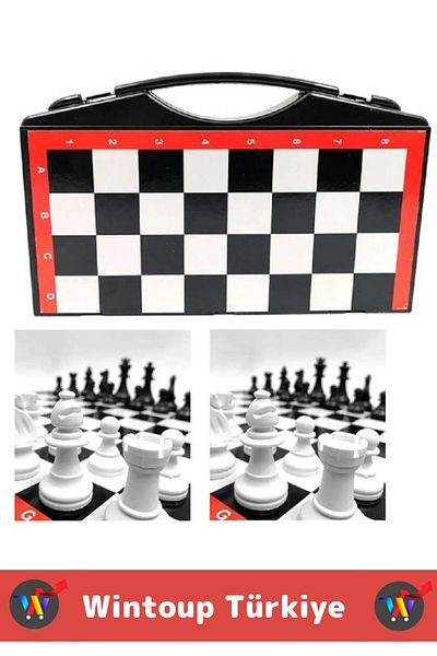 Wintoup Compact Strategic Thinking Focus Memory Skill Social Development Design Plastic Chess with Bag