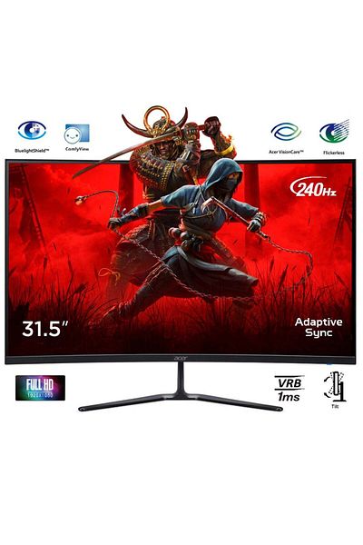 ACER 32 inch Gaming Monitor Curved Full HD 1920x1080 | 240Hz Refresh Rate | 1ms Response Time | Adap