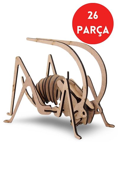 ALGWOOD 26 Pieces Wooden Grasshopper Model - Wooden Insect Figure - Educational Wooden 3D Grasshopper Figure