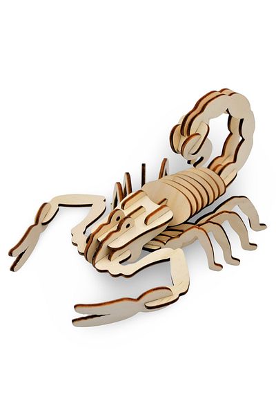 ALGWOOD 33 Pieces Wooden Scorpion Model - 3D Wooden Interlocking Educational Toy - Wooden Hobby Kit