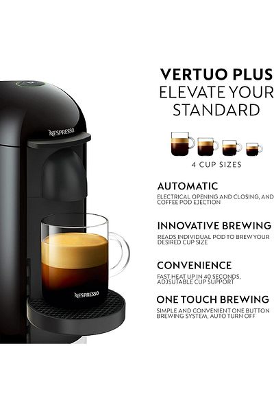 Nespresso Vertuo Plus Xn903840 Coffee Machine By Krups, Black