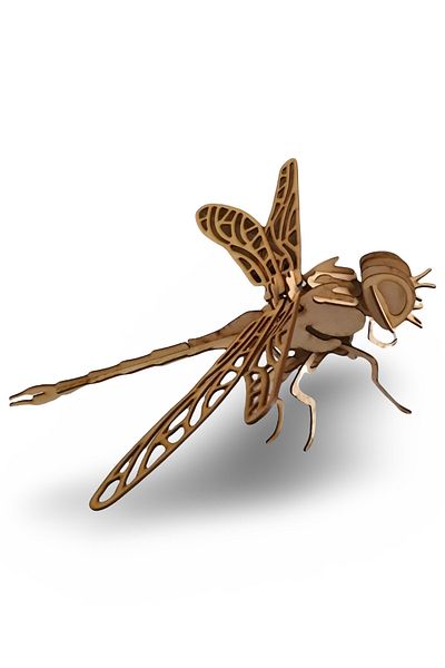 ALGWOOD 28 Pieces Wooden Dragonfly Model - Wooden Dragonfly Figure - 3D Dragonfly Wooden Figure