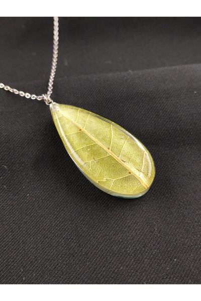 Selenge Art Kişiye Özel İsimli Defne Yaprağı El Yapımı Epoksi Kolye