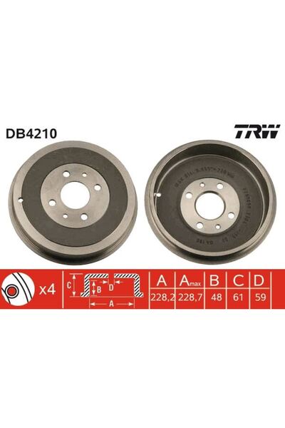 TRW ARKA FREN KAMPANASI FIAT ALBEA 00 DOBLO 01 FIORINO 09 LINEA 09 MAREA 00 TEMPRA 92 96 TIPO 90 95 UNO