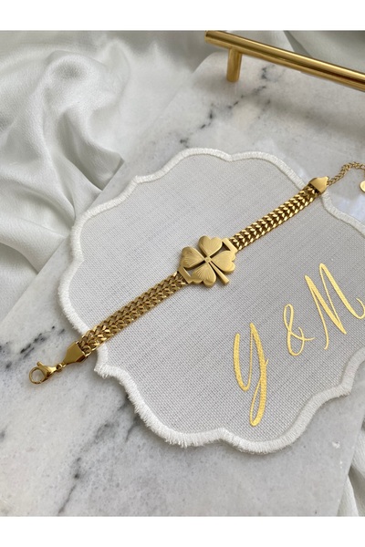 YM Steel Clover Bracelet