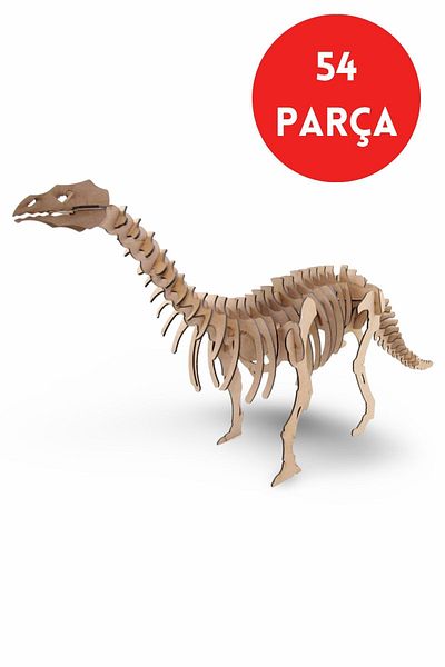 ALGWOOD 54 Pieces Brontosaurus Wooden Dinosaur Model - Giant Brontosaurus Model Wooden Educational Set
