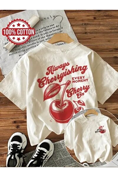 FULL TOLERANCE Κεράσι στον! Μπλουζάκι με ρετρό σχέδιο κερασιών
