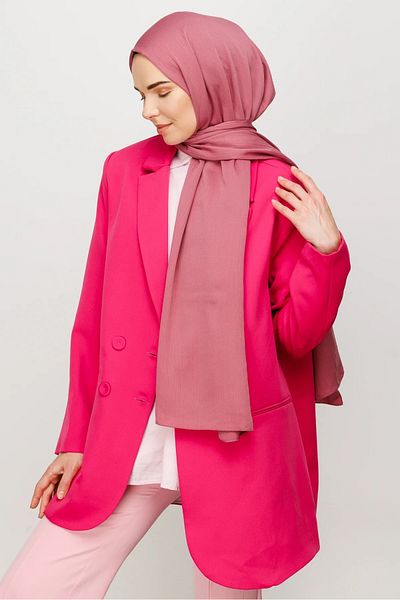 MENESSA Crinkle Silk Shawl Dusty Rose