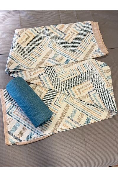 ŞENER HOME Meander Patterned Sheet Elastic Single Pique Set