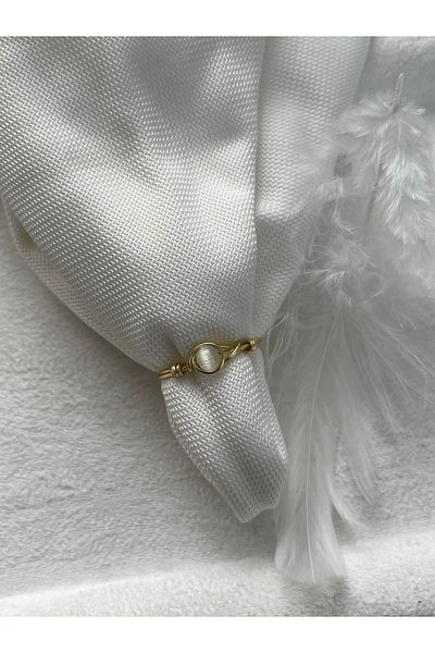 Pel Design Minimal Green Cat's Eye Gold Wire Ring