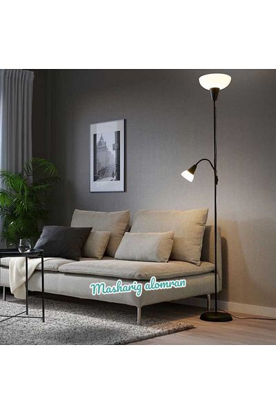IKEA مصباح أرضي للأعلى/قراءة, أسود/أبيض
