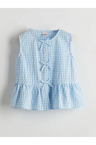 LC Waikiki Cămașă pentru copii LCW Kids Casual Fit Seersucker Bow Girl (S5)