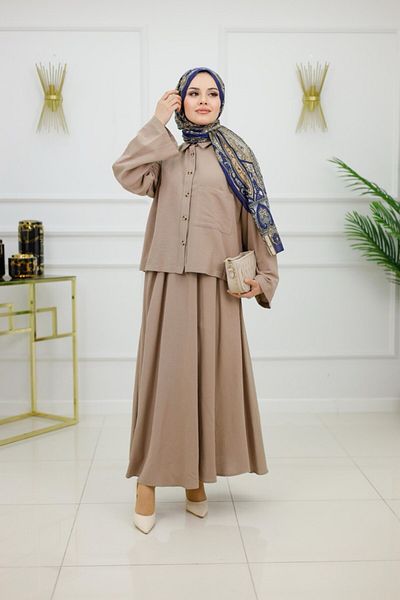 VALENS BOUTİQUE Γυναικείο Σετ Hijab 2 τεμαχίων Φούστα & Μπλούζα