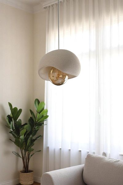 DREAM MODE Concrete Look Modern Stylish Style Chandelier (25cm) Living Room Hall Bedroom (Rustic Bulb with Gift)