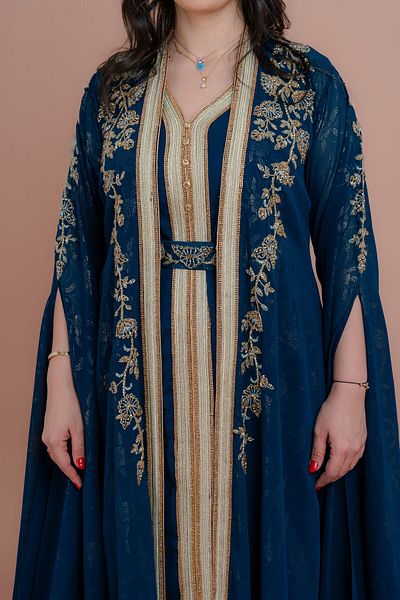 IKKXA Belted Elegant 2-Piece Kaftan