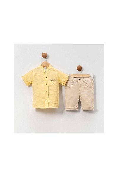 bebitomkids Men's 2-9 Years Old Palm Embroidered Muslin Set