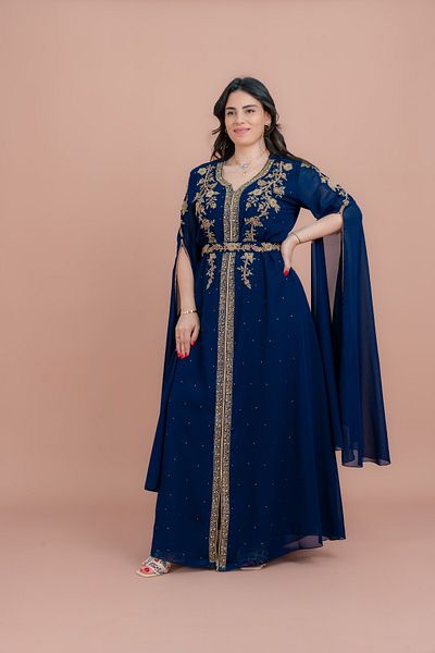 IKKXA Belted Elegant 2-Piece Kaftan