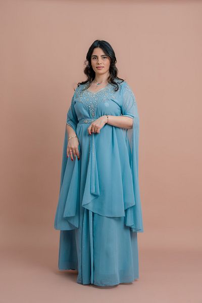 IKKXA Belted Elegant 2-Piece Kaftan