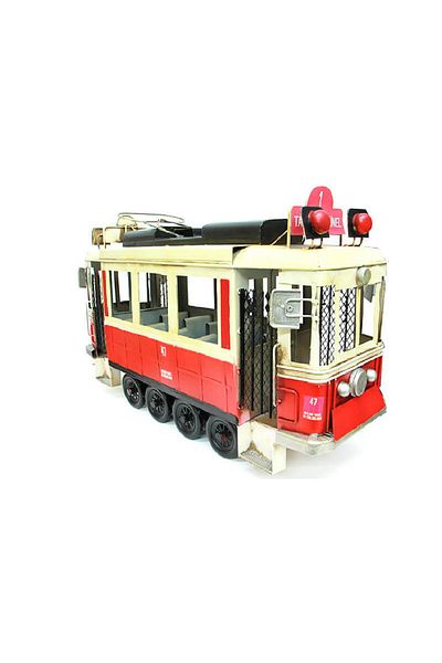 hediyeconcepti Decorative Metal Taksim Tram Large Ornaments Home Living Room Tv Cabinet Desktop Office Decoration