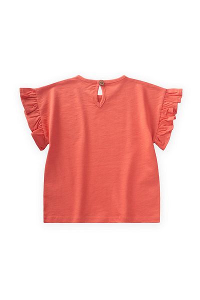Cigit Tricou pentru fete cu aplicație lalele 1-7 ani Coral