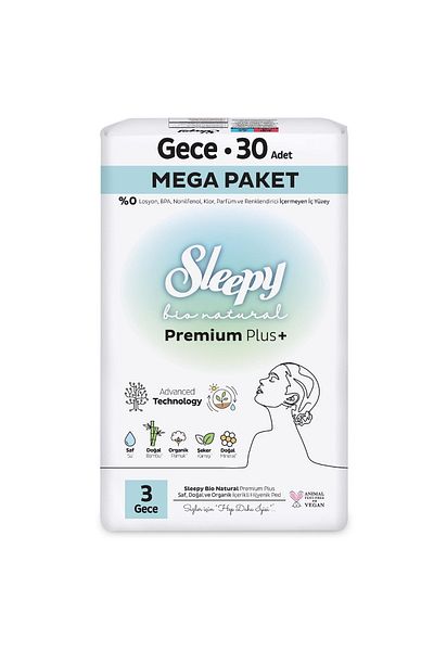 SAVA HOME COLLECTİON Sleepy Bio Natural Premium Plus Mega Night Pad 30 Pieces