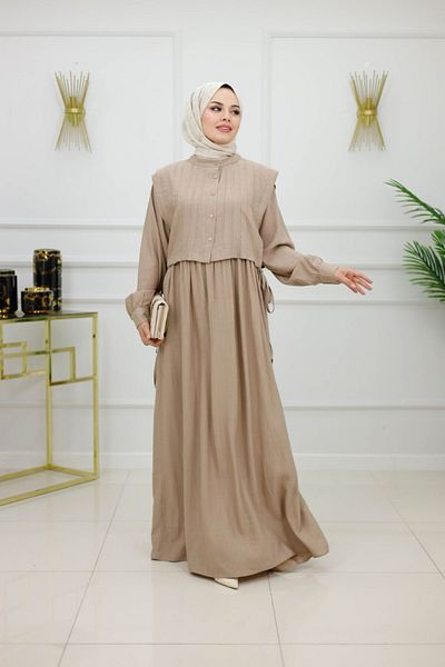 VALENS BOUTİQUE Γυναικείο Φόρεμα Hijab Γιλέκο
