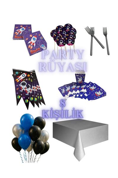 partyrüyası Set de aniversare cu tematică astronaut spațial pentru 8 persoane...