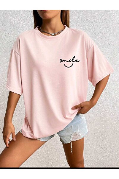 YRN COLLECTION Γυναικεία/Κορίτσια Smile Printed Oversize Casual T-shirt Boyfr...