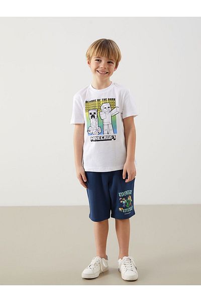 LC Waikiki Μπλουζάκι για αγόρια με στάμπα LCW Kids Crew Neck Minecraft
