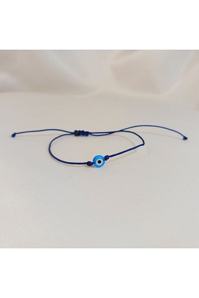 Crystal Atelier Blue String Lucky Evil Eye Beaded Bracelet – Summer Combination Handmade Macrame Adjustable Lucky Bracelet
