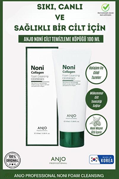 ANJO PROFESSIONAL Noni Kolajen Destekli Kore Temizleme Köpüğü| Gözenek Derinl...