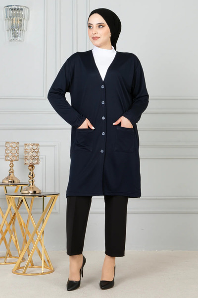 NOBLE STORE Γυναικεία μακριά λεπτή χτενισμένη βαμβακερή ζακέτα Mother