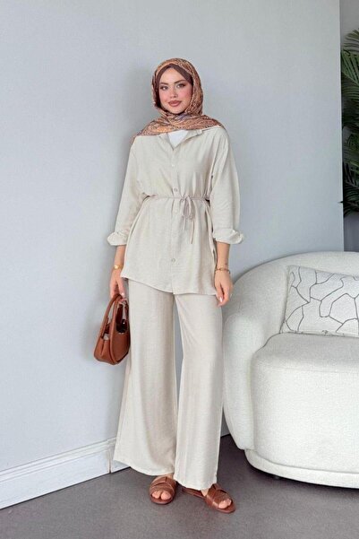 Şulemoda Giyim Διπλό Σετ Yalıkavak Μπεζ