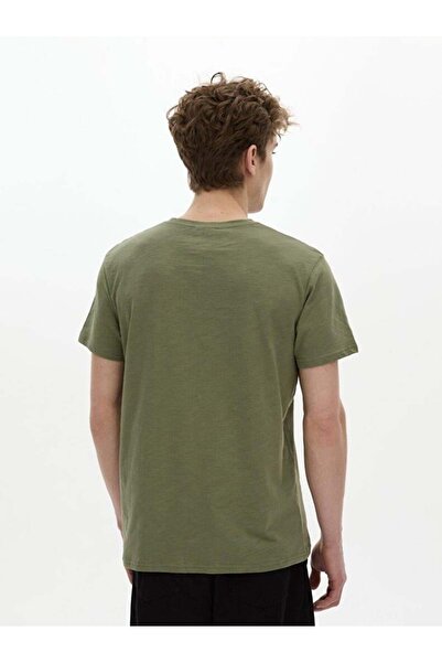 Ltb Βασικό κοντομάνικο μπλουζάκι με λαιμόκοψη σε κανονικό πράσινο χρώμα