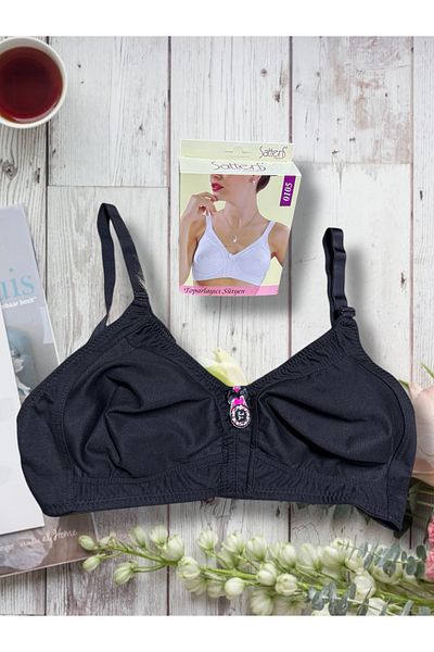 SATTENS Single Combed Cotton Recovery Plus Size Bra - No Padded Hollow Combed Cotton Mother Bra