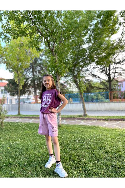 Kocaman Bebe Girls Team Printed Girls Shorts Set