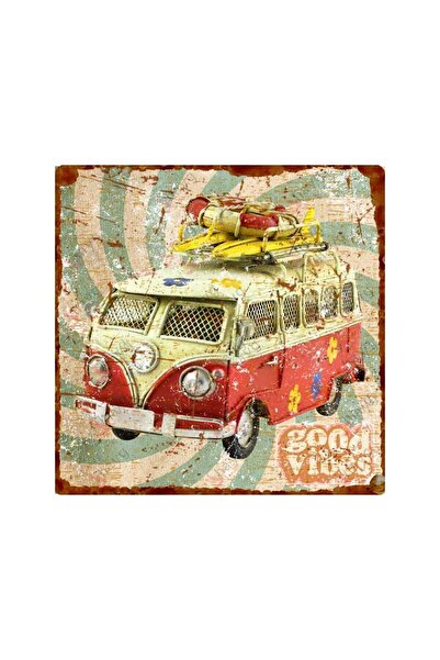 Hayg Equipment Good Vibes Retro Minibüs Tasarımlı Dekoratif Alüminyum Tabela ...