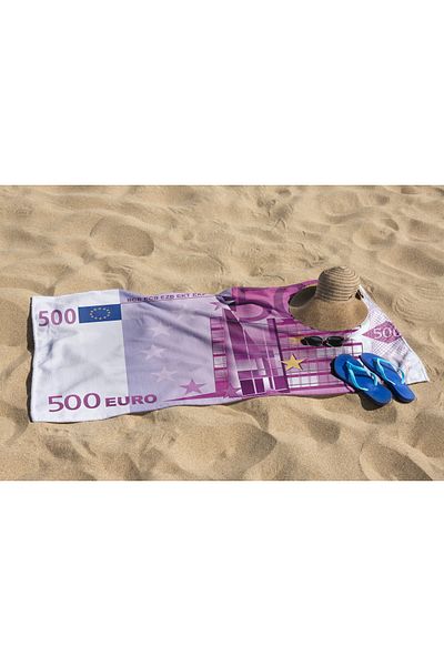 Erays Home Euro 500 Euro Printed Beach Towel Unisex Beach Towel Sea Towel