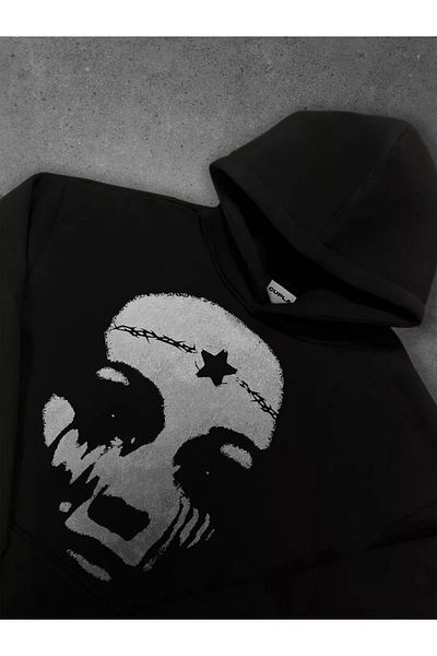Boi Φούτερ Unisex Star Face Μαύρο