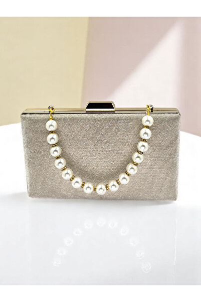 Biçanta Dot Pattern Gold Color Women's Evening Dress Bag Wedding Engagement Graduation