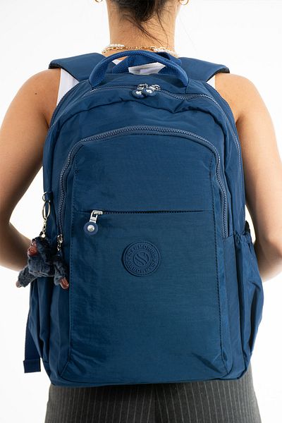 OLDSO Sanmorris Unisex Water Resistant Crinkle Fabric Multi-Compartment Large Size Laptop School and Backpack 3019