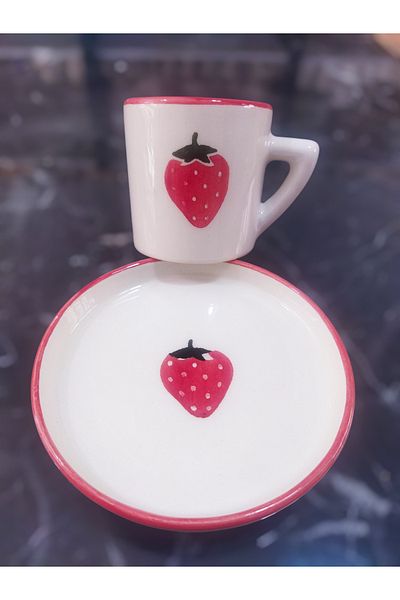 Ganita home Coffee Cup Strawberry Single 100 ml Double Size