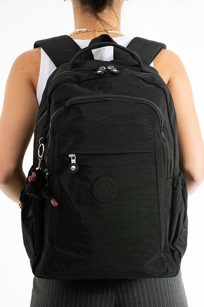 OLDSO Sanmorris Unisex Water Resistant Crinkle Fabric Multi-Compartment Large Size Laptop School and Backpack 3019