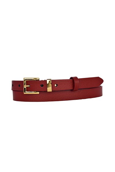 GoDeri 100% Genuine Leather Gold Color Suit Bridge Red Women's Belt 2cm Fits All Clothes_Kare-Gold