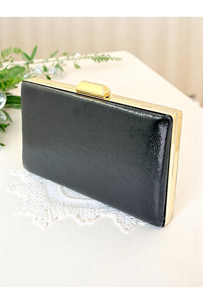 Biçanta Model nou Culoare neagră Model strălucitor Curea cu lanț Mâner Femei Geantă de seară Nunta Logodna Absolvire