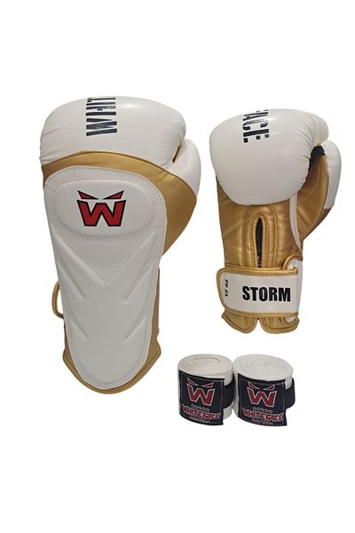 whiteface Boxing Kickboxing Muaythai Eldiveni Storm (10Oz-12Oz) + Bandage Set