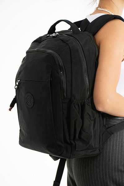 OLDSO Sanmorris Unisex Water Resistant Crinkle Fabric Multi-Compartment Large Size Laptop School and Backpack 3019