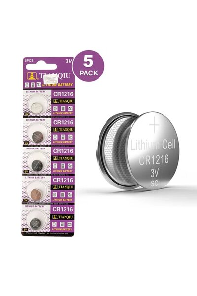 TIANQIU بطاريات ليثيوم CR1216 3 فولت - 5 قطع