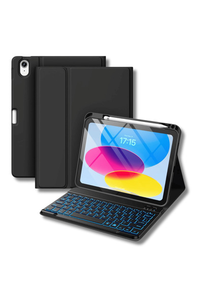 Fuchsia iPad 11. Nesil A16 çipli 2024 2025 Uyumlu Klavyeli Tablet Kılıfı